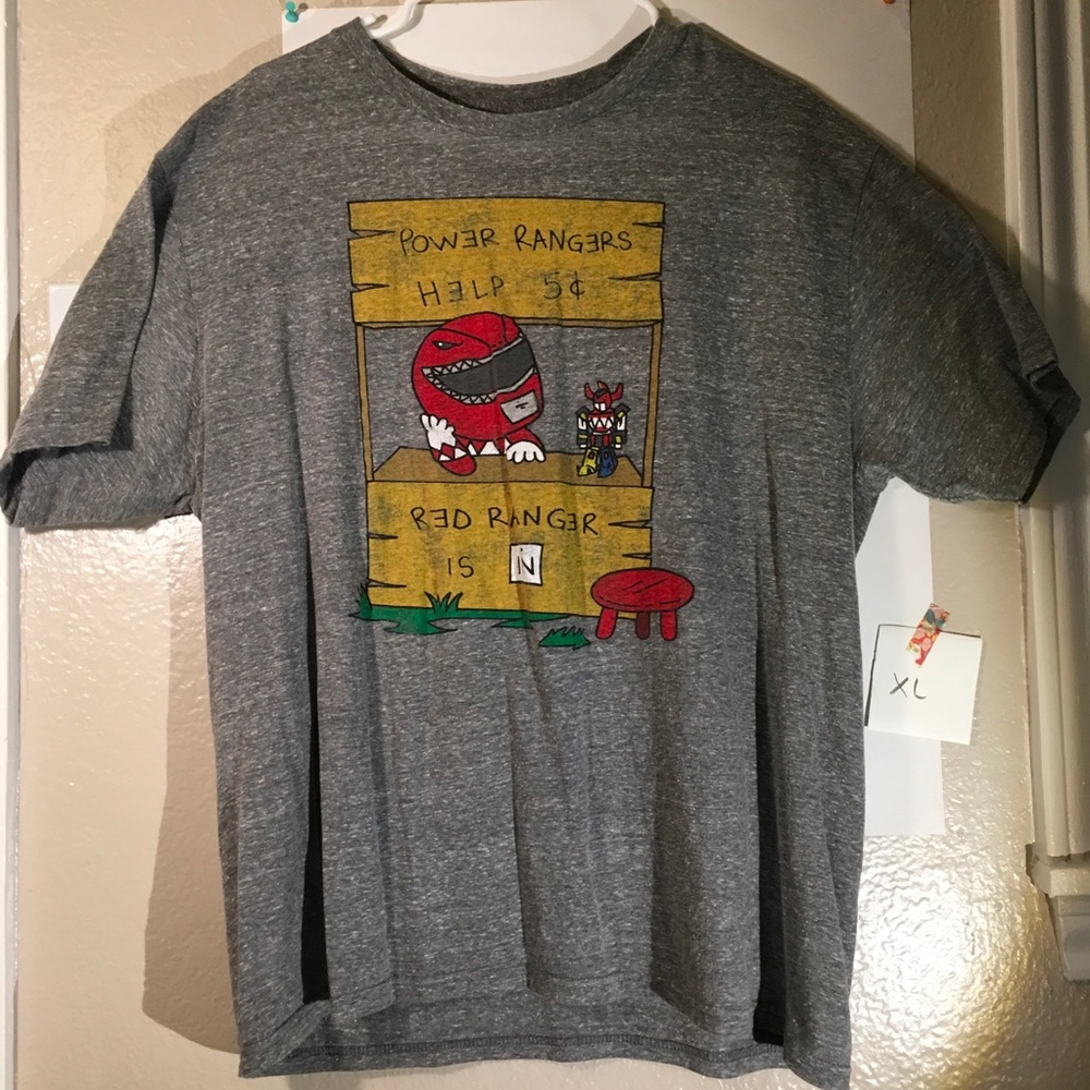 Power Rangers Cartoon Red Ranger print T shirt